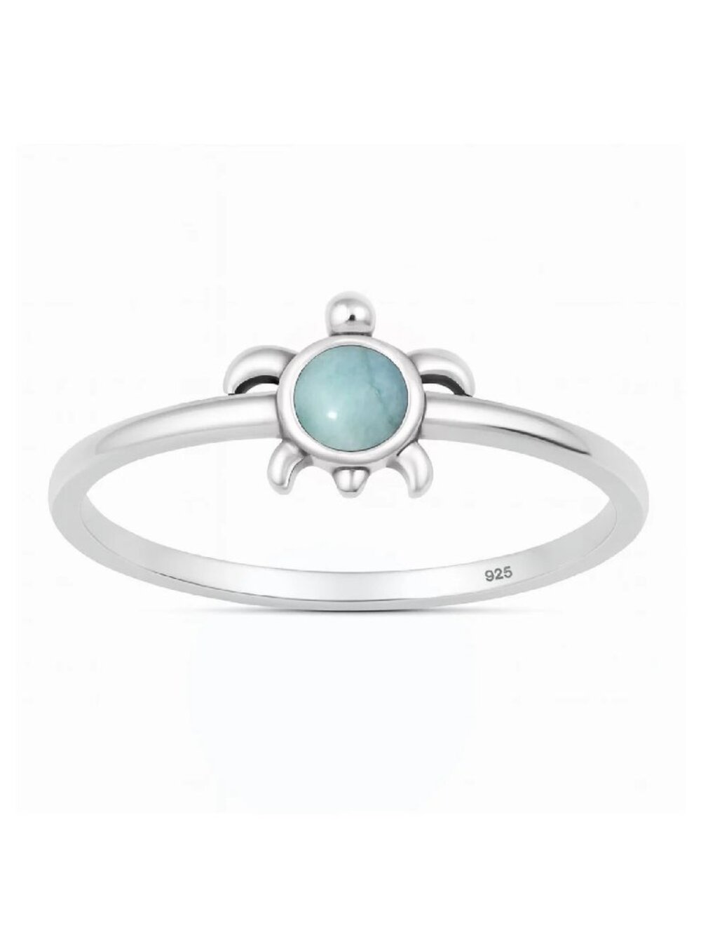 NWT- Sterling Silver (925) Ocean Turtle Ring with Larimar Stone